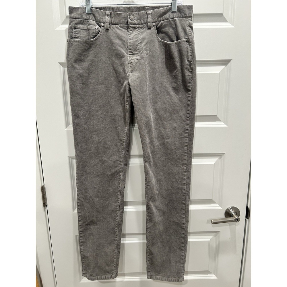 Brooks Brothers Gray Corduroy 5 Pocket Jeans Slim Fit Men's 33x32